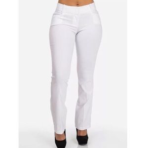 Chelsea Hook and Bar Trouser Dress Pants in White